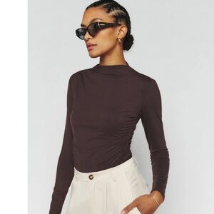 Reformation Zylah Knit Long Sleeve Mock neck top